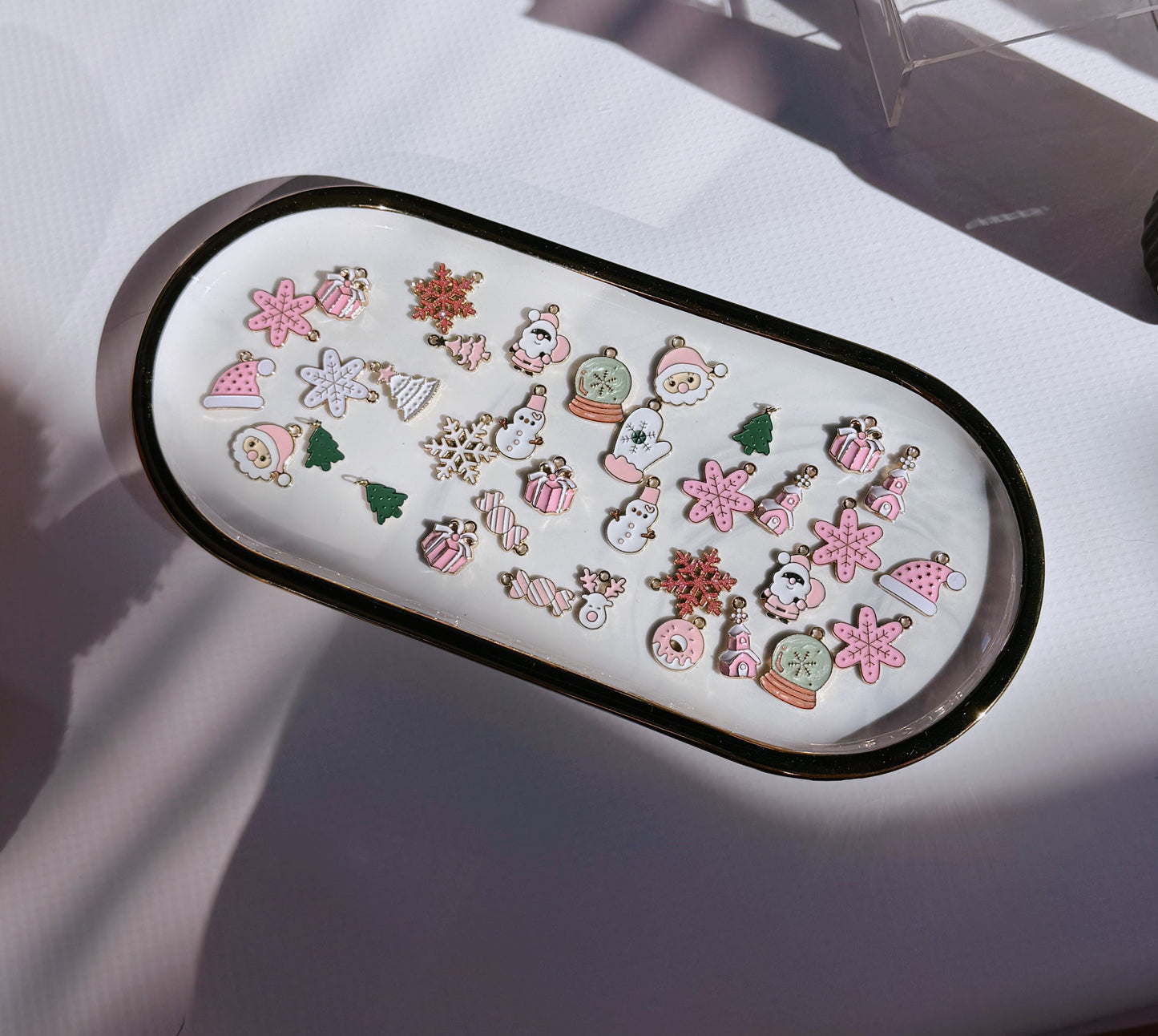 Pink Christmas Charms