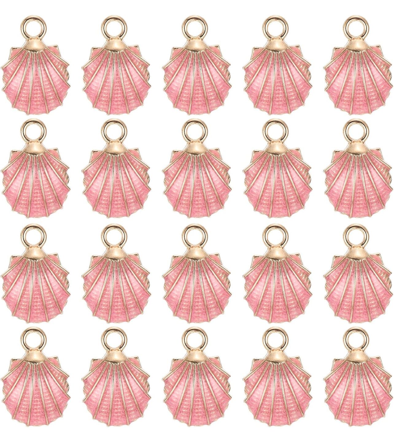 Pink Sparkle Seashell Charm