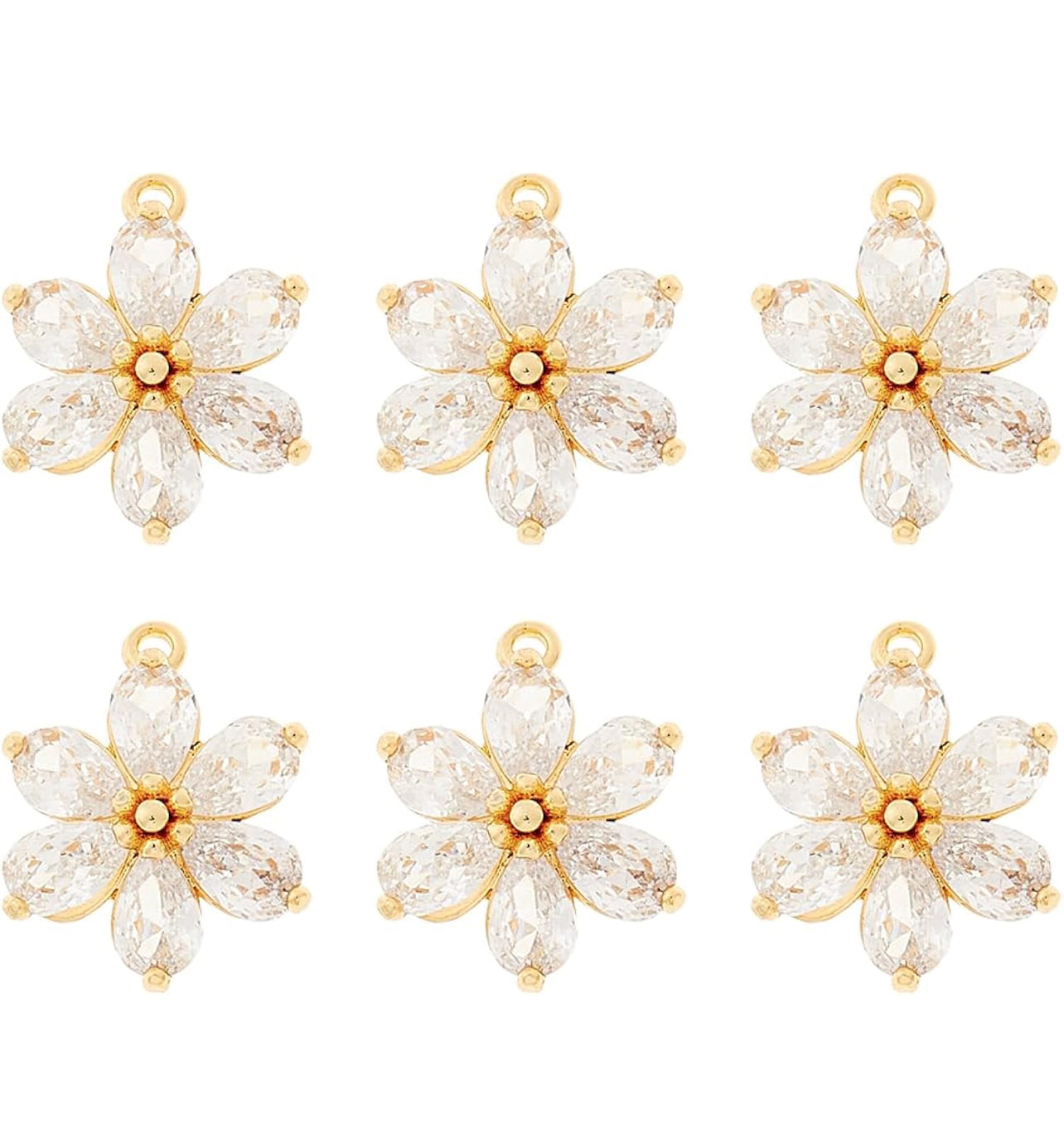 Cubic Zirconia Flower Charm