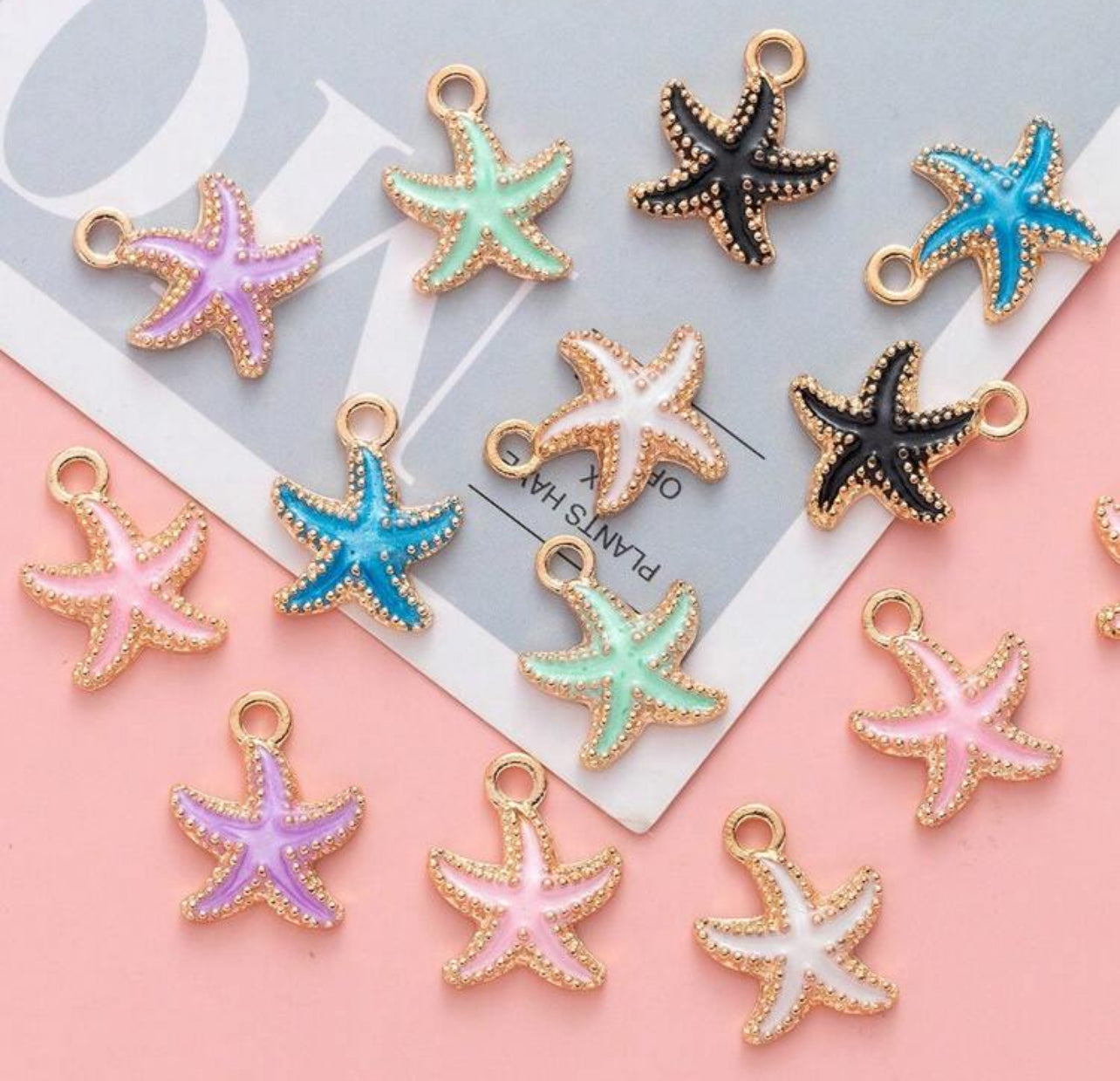 Multicolor Sparkle Starfish Charm