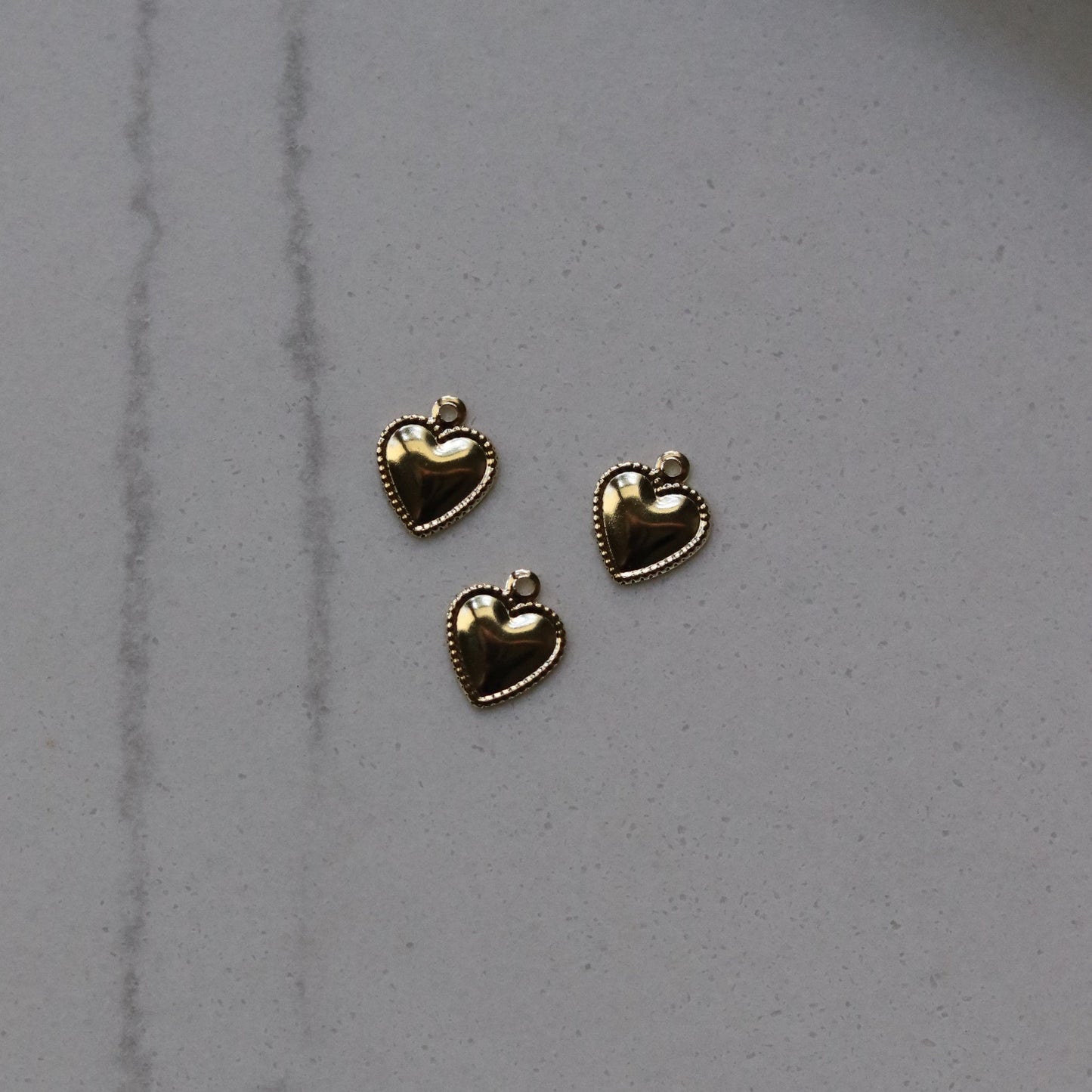 Flat Gold Heart Charm