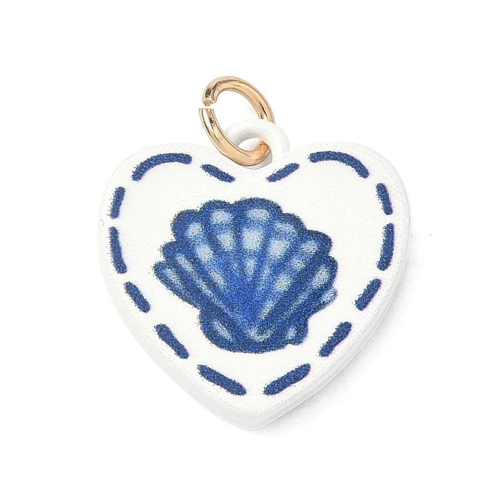 Coastal Shell Heart Charm