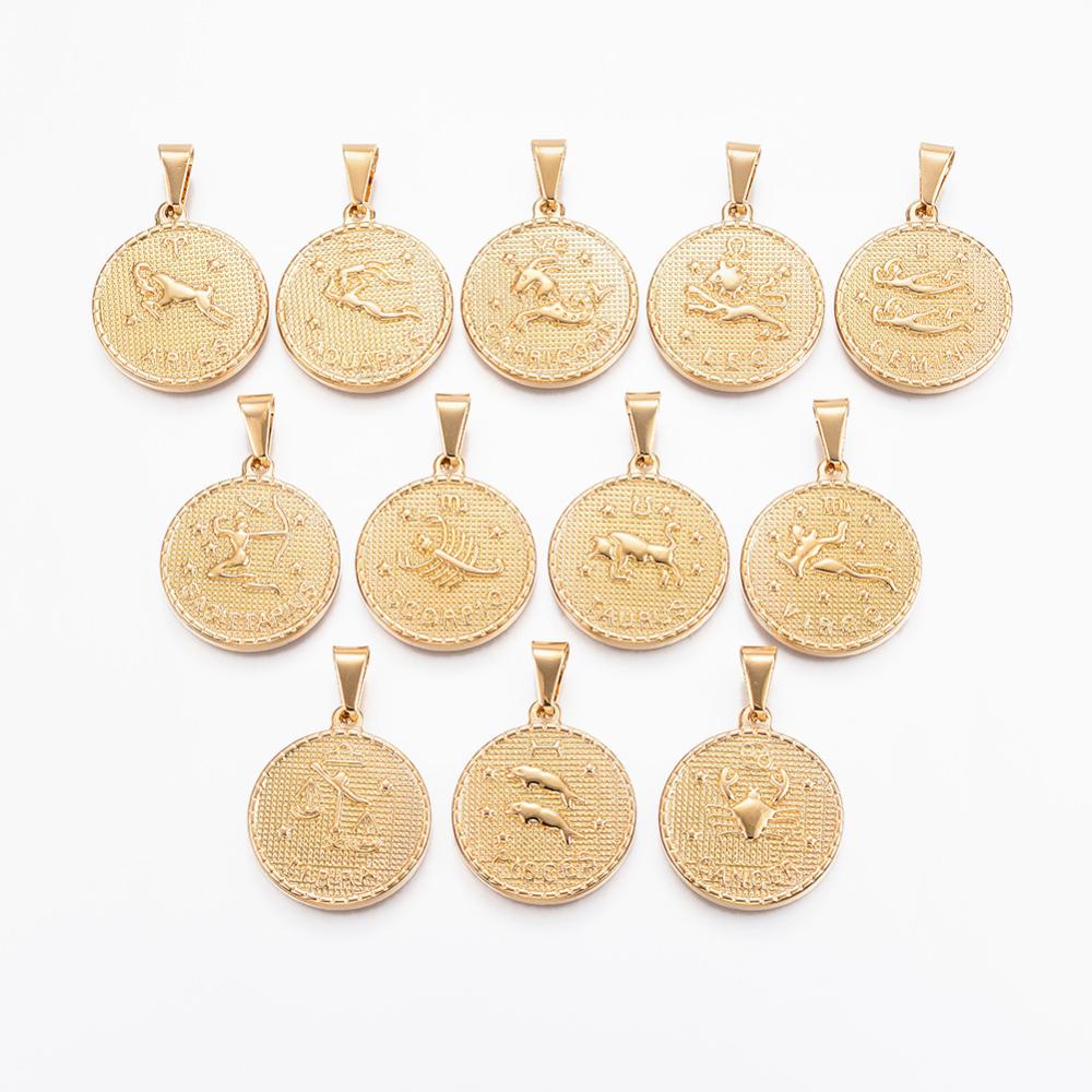 Gold Pendant with Zodiac Constellation