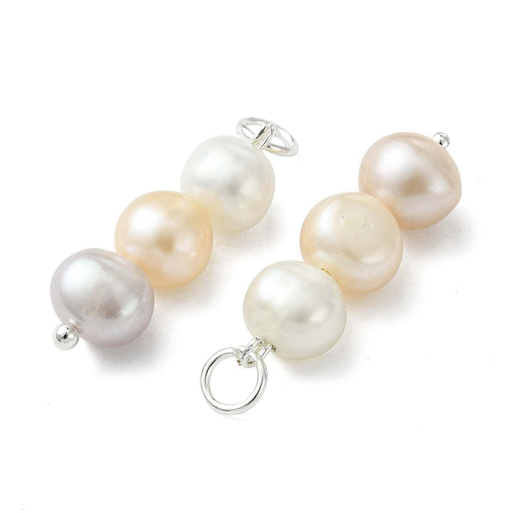 Silver Colorful Freshwater Pearl Beaded Charm
