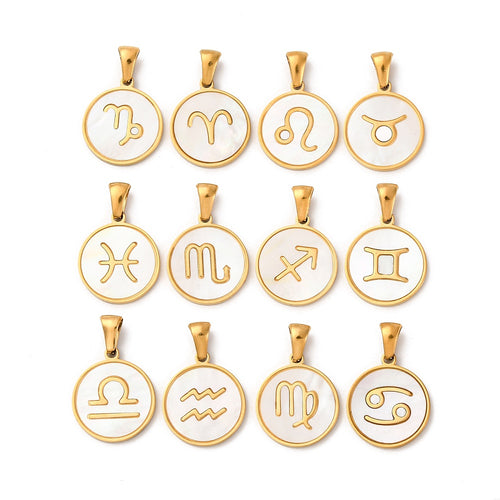 Gold Zodiac Pearl Pendants