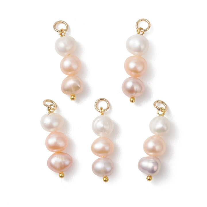 White, Pink, &amp; Purple Freshwater Pearls Charm