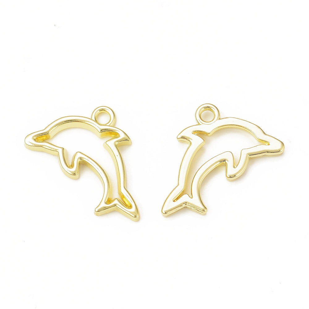 Gold Dolphin Bezel Charm