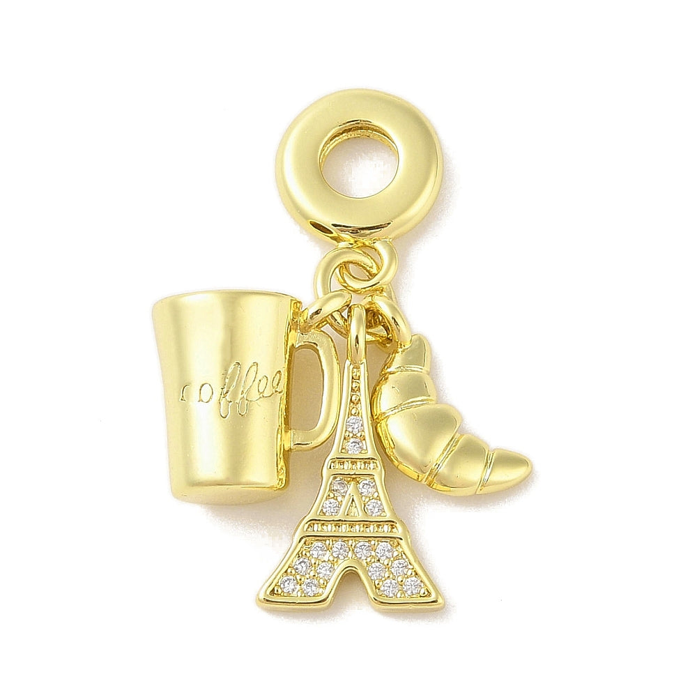 Gold Paris Café Dangle Charm