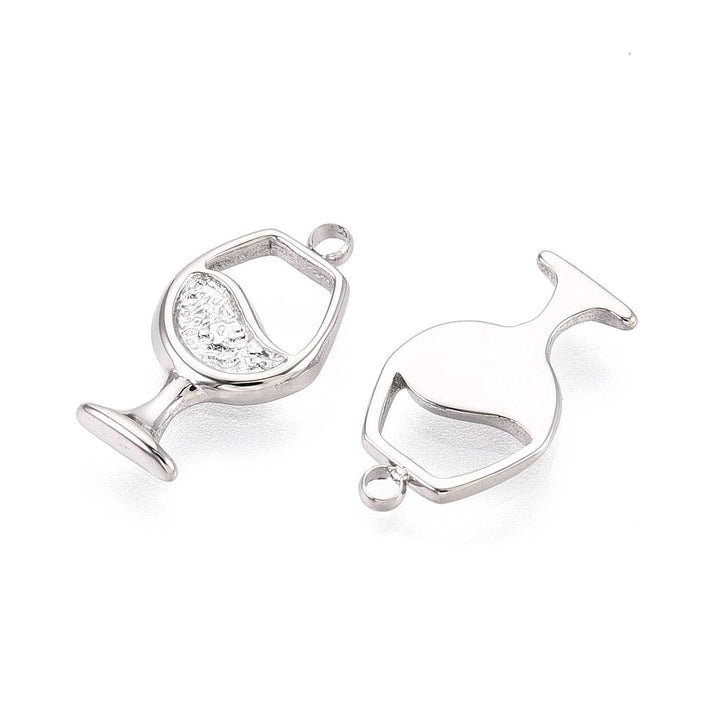 Silver Sparkle Mini Wine Glass Charm
