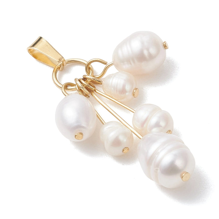 Gold Freshwater Pearl Tassel Charm