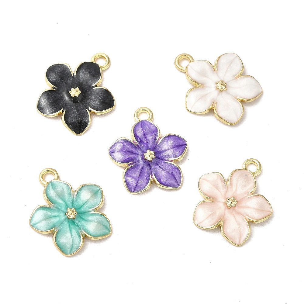 Mixed Color Enamel Flower Charm