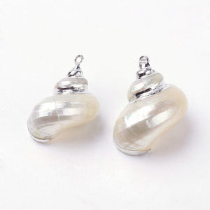 Silver Spiral Conch Shell Charm