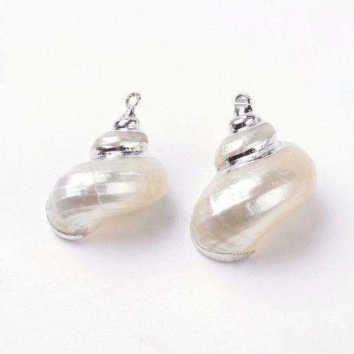 Silver Spiral Conch Shell Charm