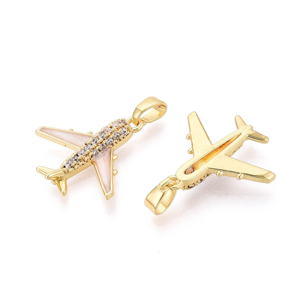 Micro Pavé Mini Airplane Charm