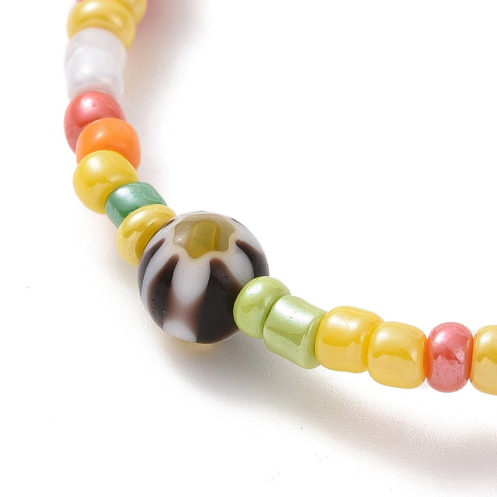 Colorful Glass Beaded Bracelet with Star Charms