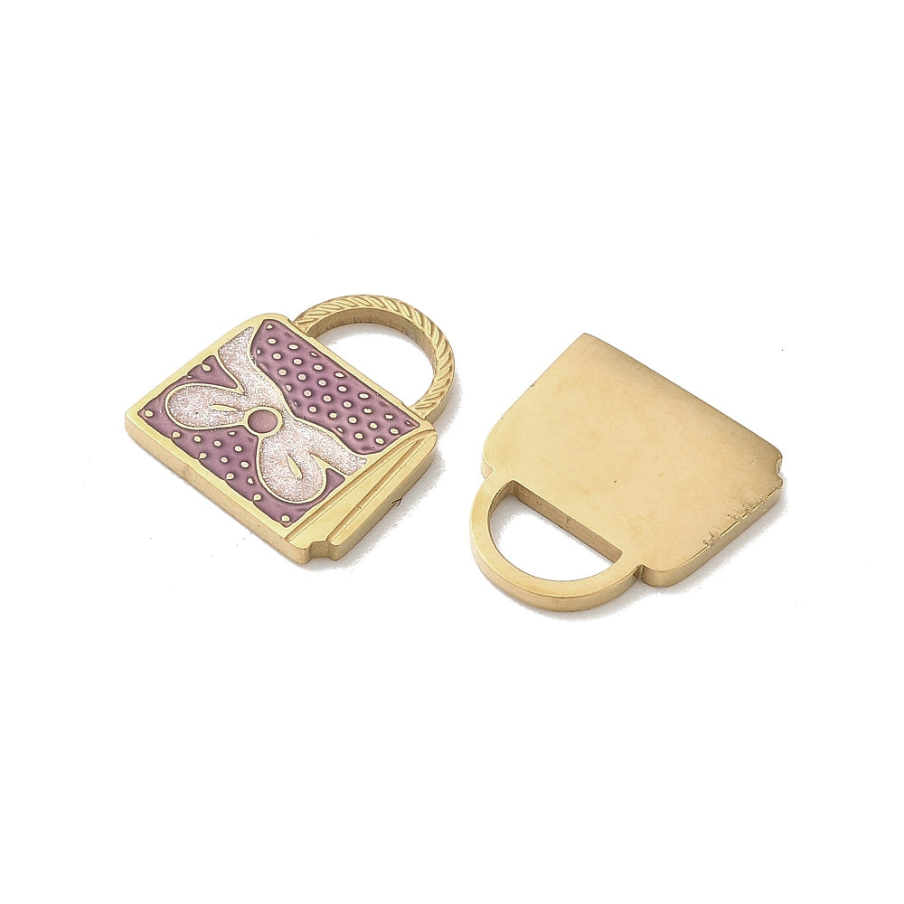 Gold &amp; Purple Sparkly Handbag Charm