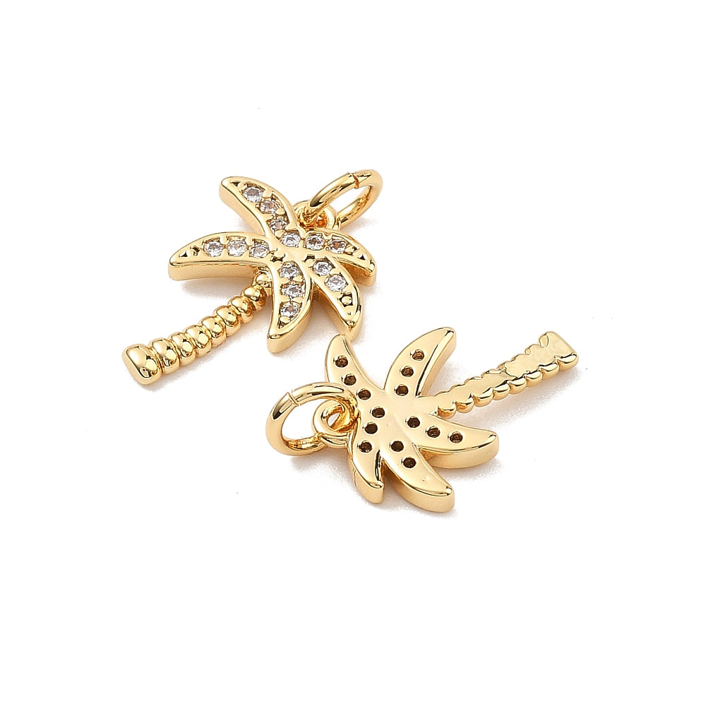 Gold Pavé Mini Palm Tree Charm