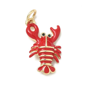 Red Enamel Lobster Charm