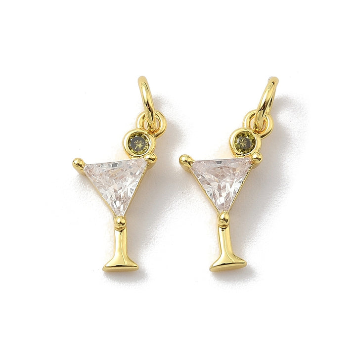 Mini Martini Cubic Zarconia Charm