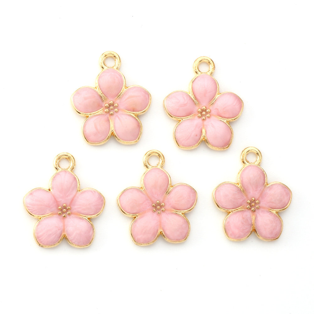 Mixed Color Enamel Flower Charm