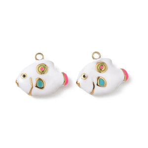 White & Colorful Enamel Fish