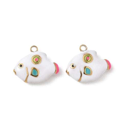 White & Colorful Enamel Fish