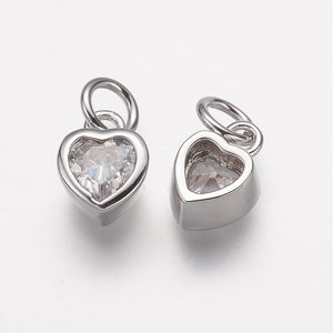 Silver Pavé Mini Heart Charm