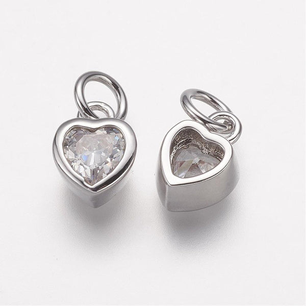 Silver Pavé Mini Heart Charm