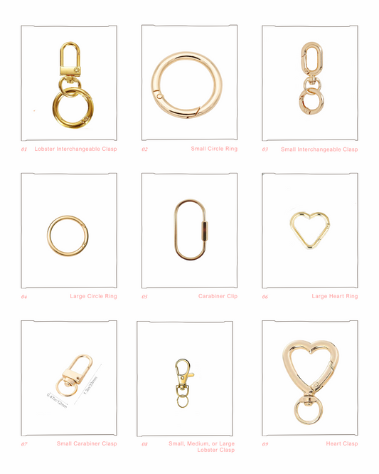 Bag Charm Clasps, Rings, & Clips
