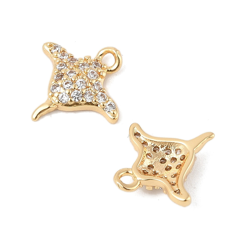 Gold Micro Pavé Mini Stingray Charm