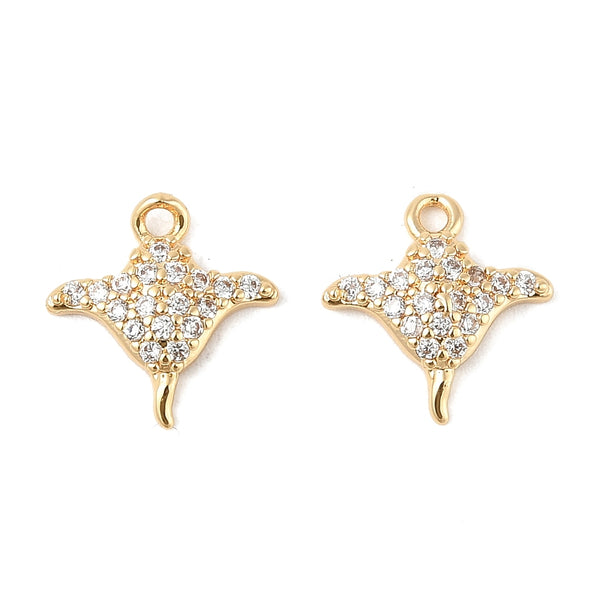 Gold Micro Pavé Mini Stingray Charm