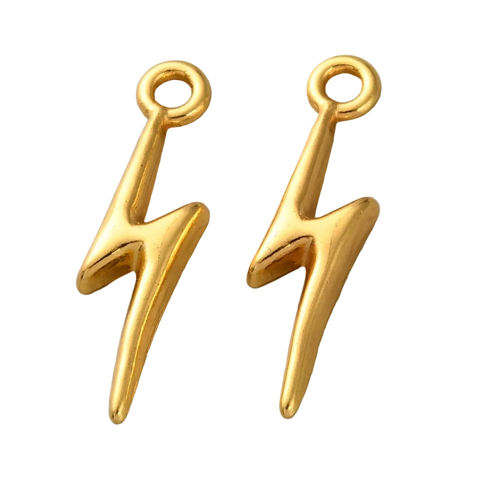 Gold Lightning Bolt Charm