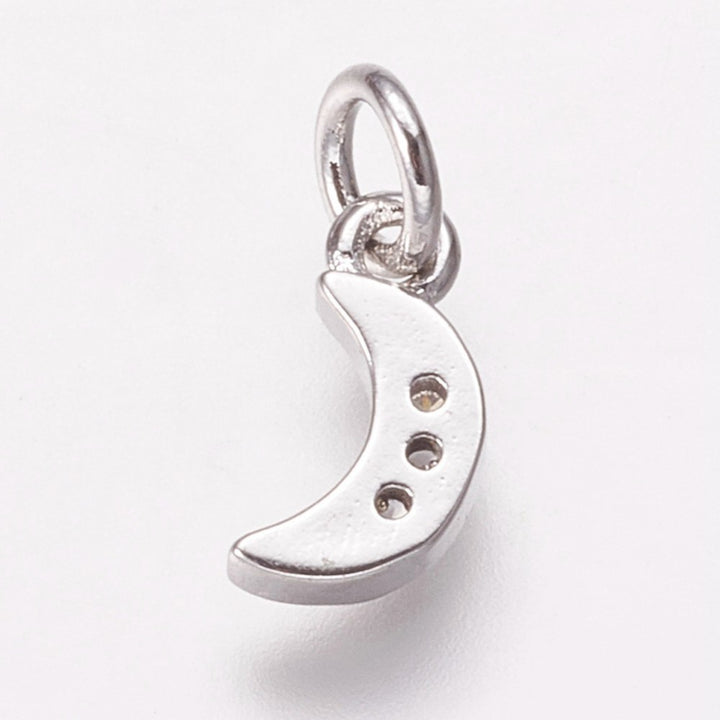 Sparkly Silver Mini Moon Charm