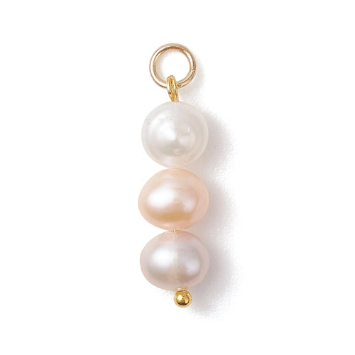 White, Pink, & Purple Freshwater Pearls Charm