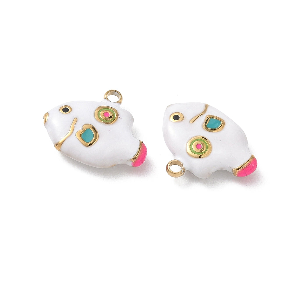 White &amp; Colorful Enamel Fish