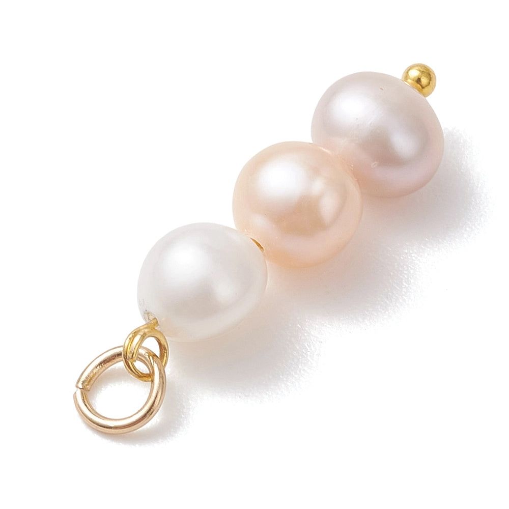 White, Pink, &amp; Purple Freshwater Pearls Charm
