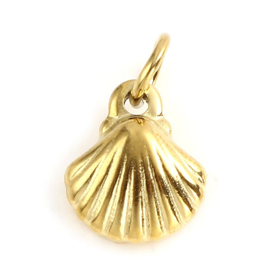 Waterproof Gold Plated Scallop Shell Charm