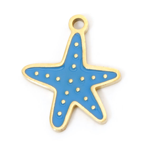 Waterproof Gold Spotted Starfish Charm