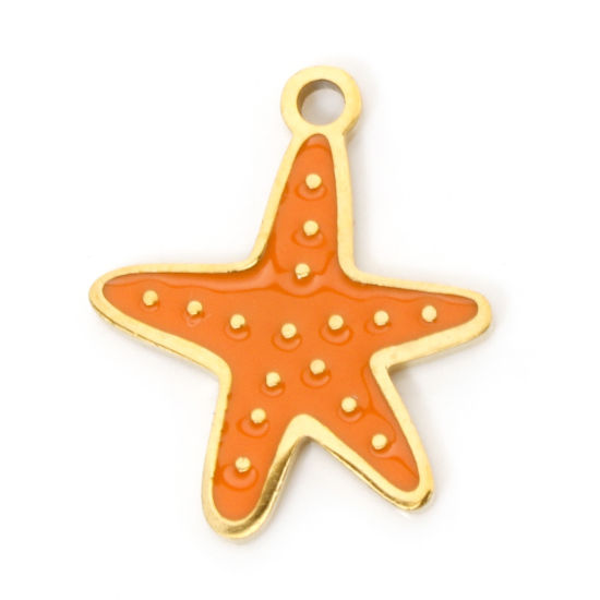 Waterproof Gold Spotted Starfish Charm