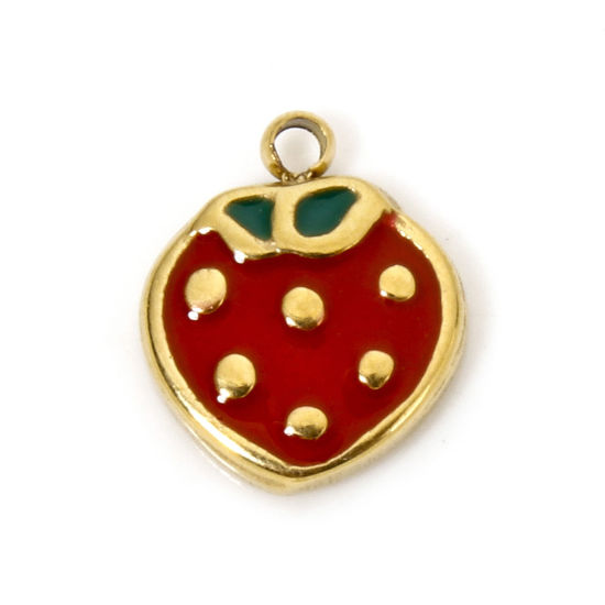 18K Gold Plated Mini Strawberry Charm
