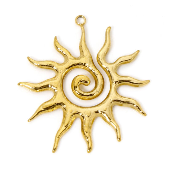 Gold Plated Spiral Sun Pendant