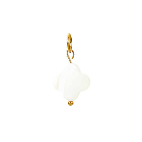Anti-Tarnish White Flower Charm