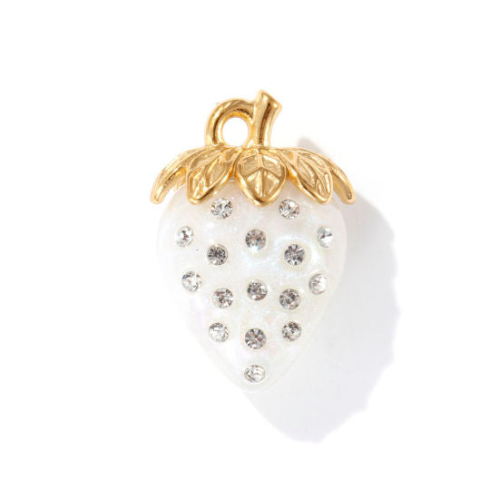 Rhinestone Strawberry Charm