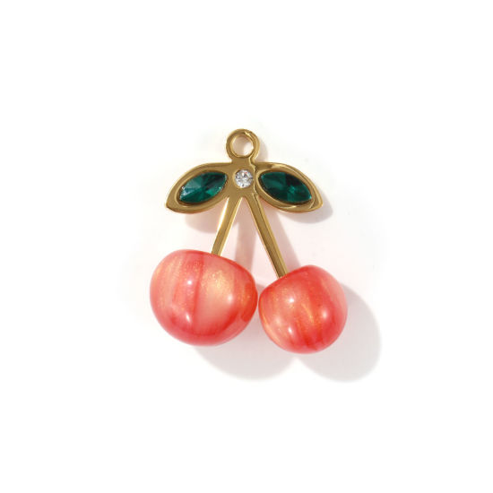 Large Pearlized Cherry Charm