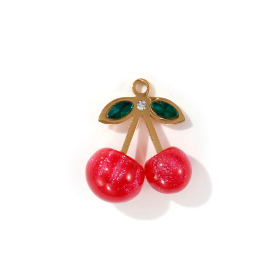 Large Pearlized Cherry Charm