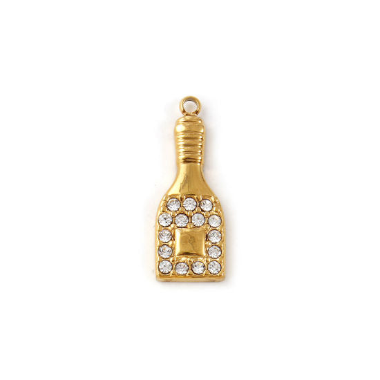 Gold Pavé Champagne Bottle Charm
