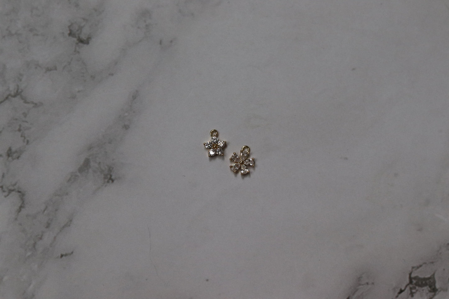 Cubic Zirconia Flower Charm