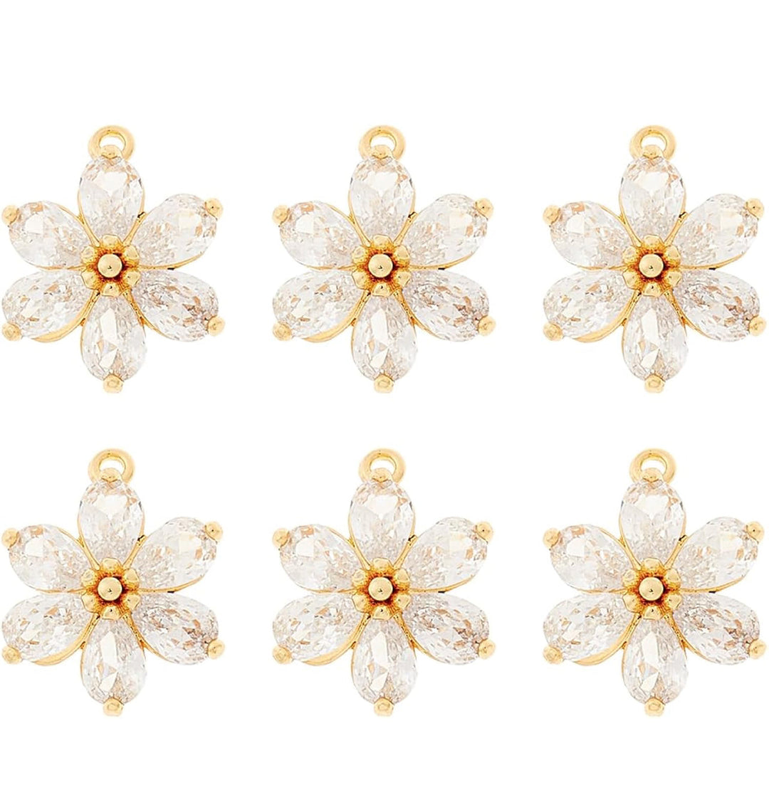 Cubic Zirconia Flower Charm