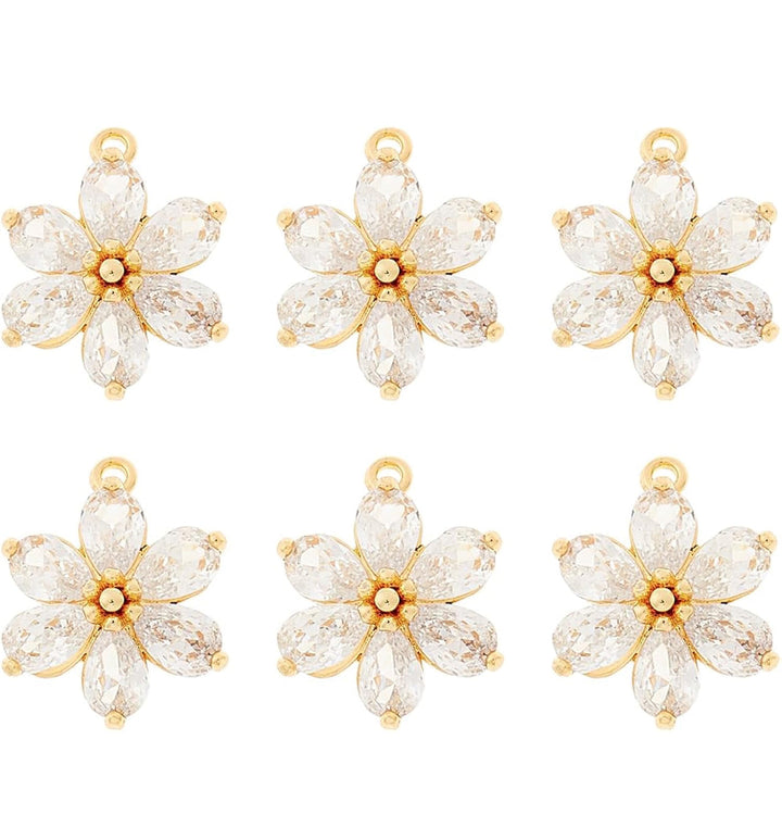 Cubic Zirconia Flower Charm