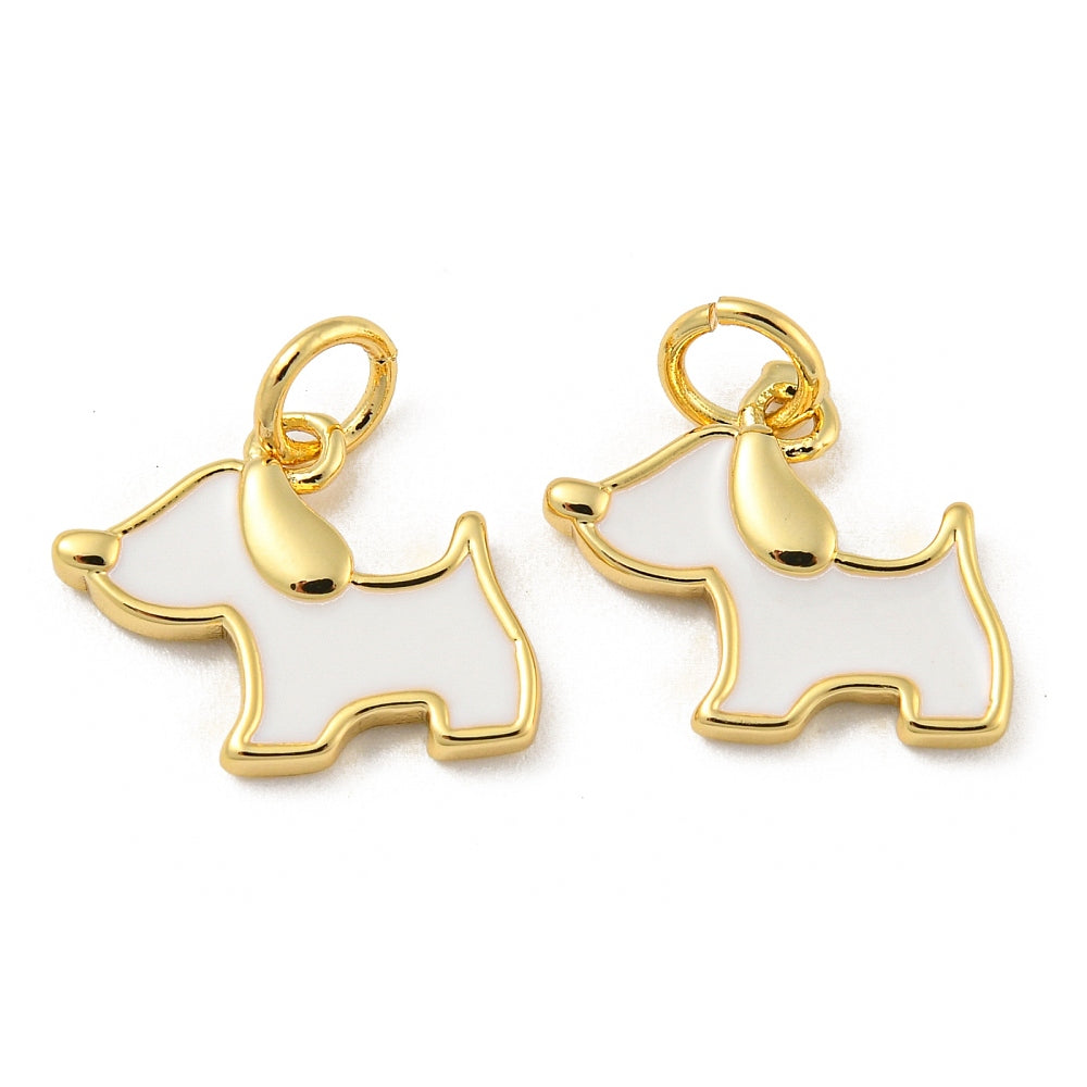 White Dog with Gold Accents